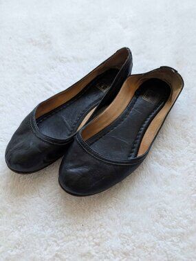 Black Frye Leather Ballet Flats Women's Size 6.5